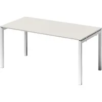 Bisley Cito Schreibtisch U-Gestell fixiert - Größe: 160 x 80 cm, Gestell: Verkehrsweiß, Nachbildung: Grauweiß