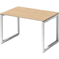 Bisley Cito Schreibtisch O-Gestell fixiert - Nachbildung Ahorn, Größe: 120 x 80 cm, Gestell: Verkehrsweiß