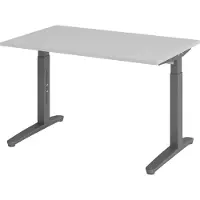Bümö Schreibtisch Serie-XB - Größe: 120 x 80 cm, Gestell: Graphit, Nachbildung: Grau