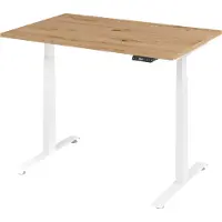 Bümö Schreibtisch elektrisch Lite - Nachbildung: Asteiche, Größe: 120 x 80 cm, Gestell: Weiß