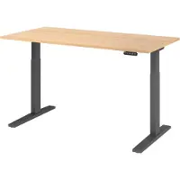 Bümö Schreibtisch elektrisch XMKA - Größe: 160 x 80 cm, Gestell: Graphit, Nachbildung: Eiche