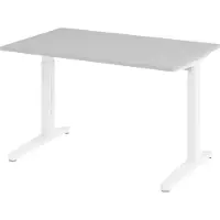 Bümö Schreibtisch Serie-XB - Größe: 120 x 80 cm, Nachbildung: Grau, Gestell: Weiß