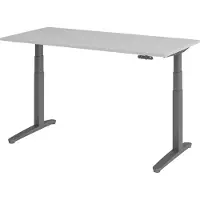 Bümö Schreibtisch elektrisch XBHM - Größe: 160 x 80 cm, Gestell: Graphit, Nachbildung: Grau