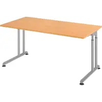 Bümö Schreibtisch Serie-Z - Gestell: Silber, Nachbildung: Buche, Größe: 160 x 80 cm