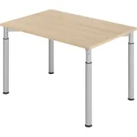 Bümö Schreibtisch Serie-Y - Gestell: Silber, Größe: 120 x 80 cm, Nachbildung: Eiche