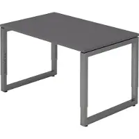 Bümö Schreibtisch Serie-R - Größe: 120 x 80 cm, Nachbildung: Graphit, Gestell: Graphit