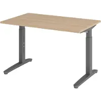 Bümö Schreibtisch Serie-XB - Größe: 120 x 80 cm, Gestell: Graphit, Nachbildung: Eiche