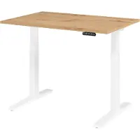 Bümö Schreibtisch elektrisch XMKA - Nachbildung: Asteiche, Größe: 120 x 80 cm, Gestell: Weiß