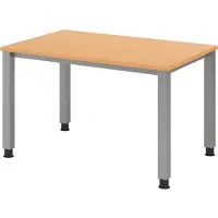 Bümö Schreibtisch Serie-Q - Gestell: Silber, Nachbildung: Buche, Größe: 120 x 80 cm
