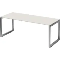 Bisley Cito Schreibtisch O-Gestell fixiert - Gestell: Silber, Nachbildung: Grauweiß, Größe: 200 x 80 cm