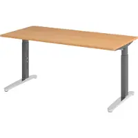 Bümö Schreibtisch Serie-XB - Nachbildung: Buche, Größe: 160 x 80 cm, Gestell: Graphit/Alu poliert