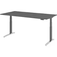 Bümö Schreibtisch elektrisch XBHM - Nachbildung: Graphit, Größe: 200 x 100 cm, Gestell: Graphit/Alu poliert