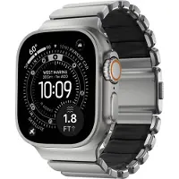 Nomad Stratos Armband für Apple Watch | 44/45/46/49 mm - Black / Natural Titanium