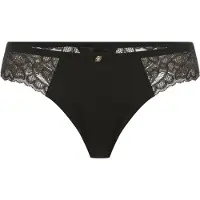 BOSS Tanga "BLOSSOM" aus Spitze mit plissiertem Mesh und goldenem Anhänger