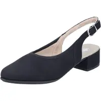 Rieker Damen Pumps einfarbige Slingpumps mit kleinem Blockabsatz 47060, Größe:42 EU, Farbe:Schwarz