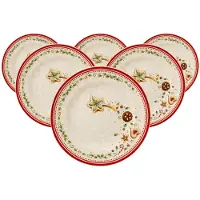 Villeroy & Boch Frühstücksteller "Frühstücksteller Winter Bakery Delight ø 21,5 cm 6er Set bunt"