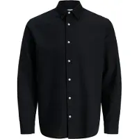 Jack & jones Langarmhemd "JJEBREEZE LINEN BLEND SHIRT L/S SN PLS" mit auffälliger Knopfleiste
