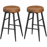 Vasagle Echo Collection Barhocker, 2er Set, Barhocker, Küchenstühle, Kunstleder, 63 cm hoch, für Küche, Esszimmer, einfache Montage, karamellbraun