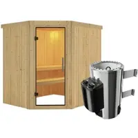 Karibu Sauna »Talsen«, inkl. 3.6 kW Saunaofen mit integrierter Steuerung, für 3 Personen - beige