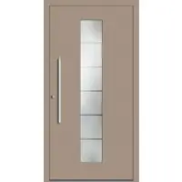 Haustuerenland.de Schüco Aluminium Haustür "POLLY" ADS 75.SI RC2 Graubeige RAL 1019 beidseitig innen öffnend DIN links