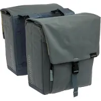 New Looxs Doppelte Fahrradtasche Tulum 32 Liter 35 x 17 x 37 cm (2x) - grau/grün