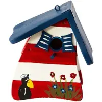 Vogelvilla Nistkasten Leuchtturm, Nistmini hängend, rot weiß