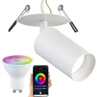 Luminea Schwenkbarer Alu-Wand- & Deckenspot, weiß, mit ZigBee-LED-Spot