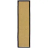 KADIMA DESIGN Balkon Teppich Kurzflor Sisal Bordüre Polyester Natur-Schwarz 60x230 cm Balkon Garten waschbar Natural Living KEER |