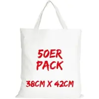 TEXXILLA Baumwolltasche Mehrpack Classic mit zwei kurzen Henkeln, Weiß, weiß