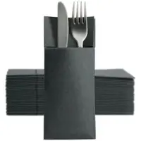 Ornamensa Softpoint 1250 Besteckservietten Bestecktaschen schwarz