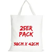 TEXXILLA Baumwolltasche Mehrpack Classic mit zwei kurzen Henkeln, Weiß, weiß