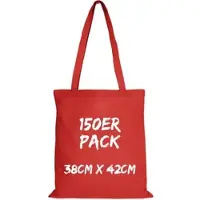 TEXXILLA Baumwolltasche Mehrpack Classic mit zwei langen Henkeln, Rot, rot