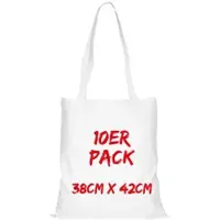 TEXXILLA Baumwolltasche Mehrpack Classic mit zwei langen Henkeln, Weiß, weiß