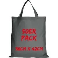 TEXXILLA Baumwolltasche Mehrpack Classic mit zwei kurzen Henkeln, Stahlgrau, stahlgrau
