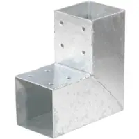 Meingartenversand.de Pfostenverbinder 9 x 9 cm – feuerverzinkter Stahl, 2 mm stark, 200 × 200 × 90 mm, für Holzregale, Pergolen, Unterstände & kreative Holzbauten
