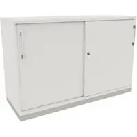 Fm Büromöbel Schiebetürenschrank Fastline, abschließbar, aus Holz mit 1 Fachboden, 120 x 78 x 44 cm (B/H/T) diamantweiß
