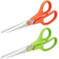 Rapesco Büroschere 1666 Germ-Savvy, mit Softgrip, aus rostfreiem Edelstahl, orange & grün, 21 cm, 2 Stück