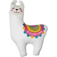 Gruss&Co Sofakissen Lama, 46503, weiß, bunt, Formkissen, mit Plüschbezug, 43x30 cm