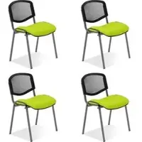 Nowy Styl Nowy-Styl Besucherstuhl Iso Ergo Mesh black, stapelbar, Stoff/Netz, grün/schwarz, 4 Stück