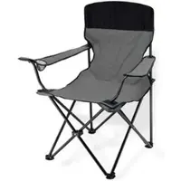 Dema Campingstuhl 94052, grau, bis 100 kg, mit Getränkehalter, faltbar