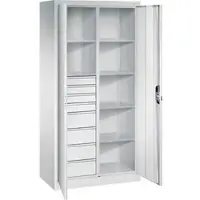 C+P CP-Möbel Werkzeugschrank 8921-305, aus Metall, lichtgrau, mit 8 Schubladen & 6 Fachböden, abschließbar, 93 x 195 x 50 cm