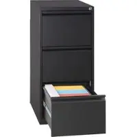 Gürkan Hängeregistraturschrank 3 Schübe 1-bahnig schwarz, 40x101x62 cm