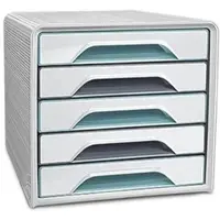 Cep Schubladenbox mit 5 flachen Schubladen Smoove Riviera 7-111 Ri Wassergrün/Grau