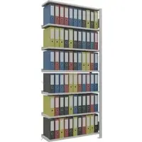 Schulte Anbauregal MULTIplus85, 36016, Aktenregal, 6 Ordnerhöhen, 100 x 230 x 30cm, grau