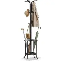 Songmics Garderobenständer RCR011B01, schwarz, mit 12 Haken, aus Metall, 175 x 40cm