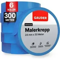 Gauder Kreppband 687728, Universal, 24mm x 50m, für Innen, 6 Rollen