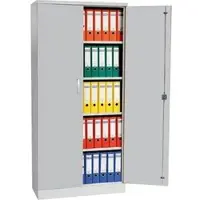 Gürkan G-Office Aktenschrank FLC/WD.19, aus Metall / Holz, abschließbar, 92 x 195 x 42 cm (B/H/T), lichtgrau