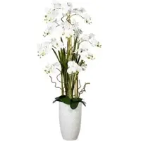 Creativ Green Kunstblume Orchidee, Phalaenopsis, weiß, Arrangement in Keramik-Vase, Höhe 160 cm
