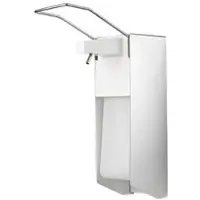 Böttcher-AG Seifenspender Premium Line, großer Armhebel, zur einfachen Wandmontage, Aluminium, silber/weiß, 1000ml