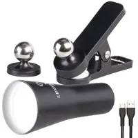 Lunartec 3in1-Akku-Wand-, Klemm- und Taschenlampe, schwarz, inkl. Bodenständer